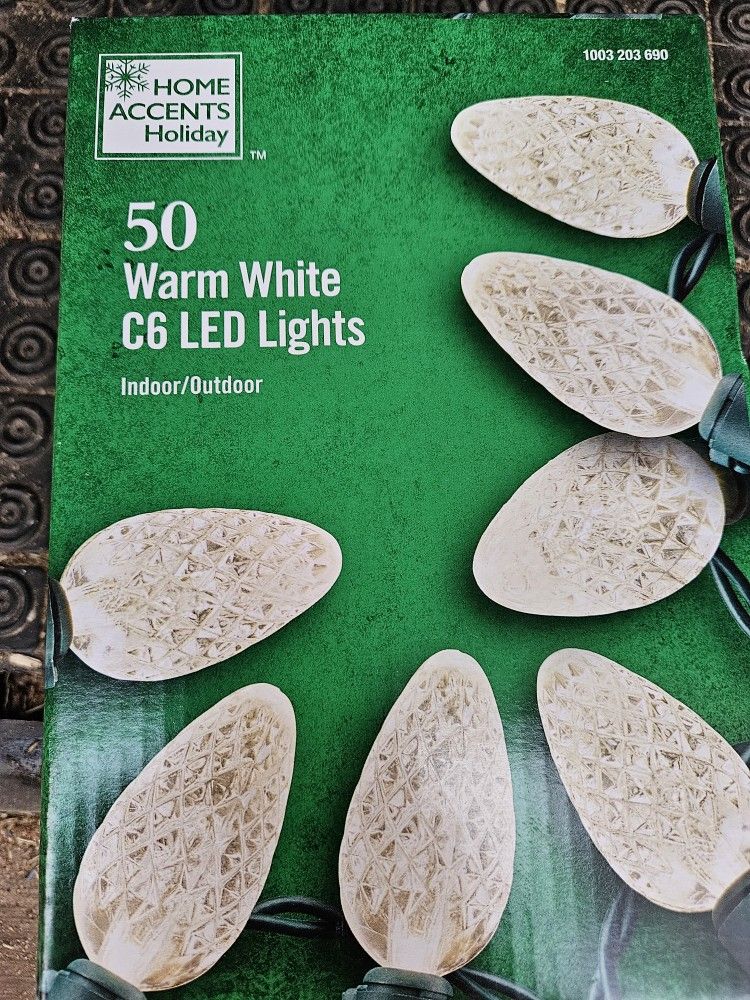 50 Warm White C6 LED Lights