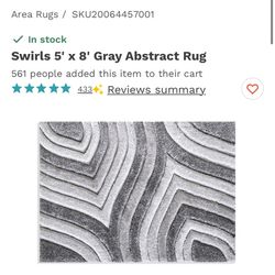Gray Shaggy Area Rug 5’ x 8’