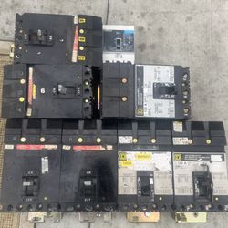 Lot of 8 Used Square D & Siemens Breakers