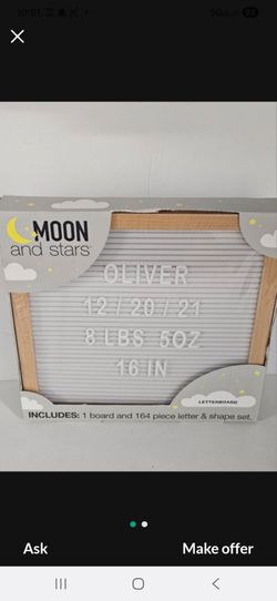 Moon and Stars Letterboard with 164-Piece Letter Set