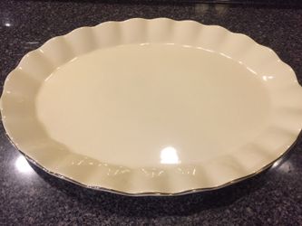 Ivory with gold inlay large serving platter