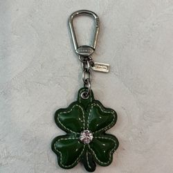 Coach Shamrock keychain with rhinestone