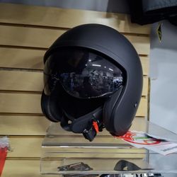 Size extra large Matte Black Open Face Motorcycle Helmet