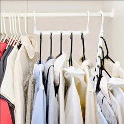 New Space Saver Hangers Closet Organize Hanging Clothes Pack Of 12 White