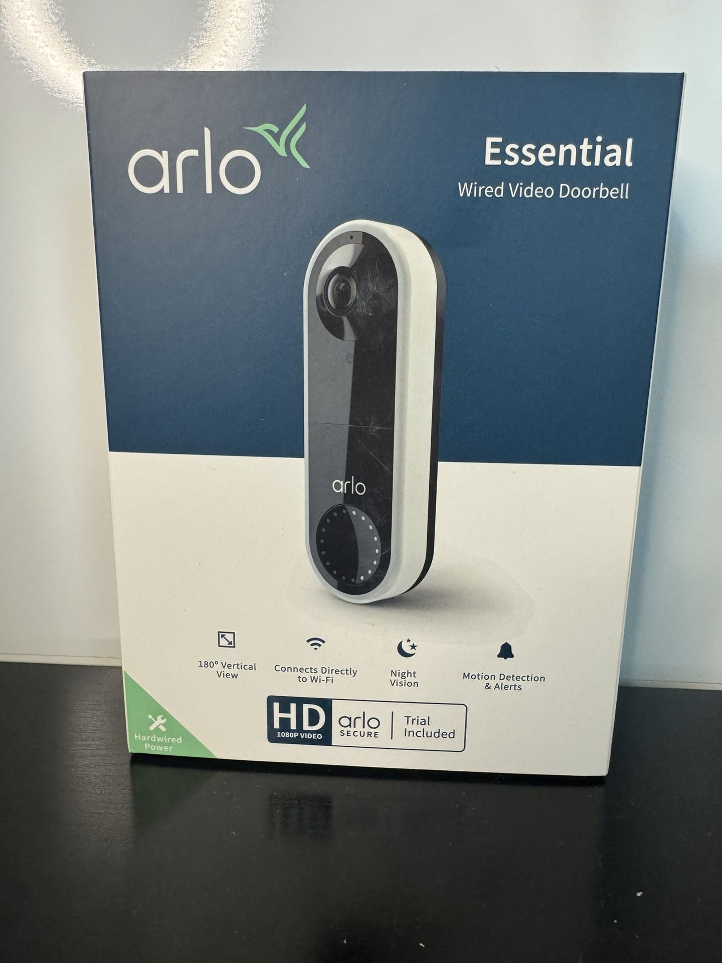 Arlo - Essential Wi-Fi Smart Video Doorbell - Wired ($130 Retail)