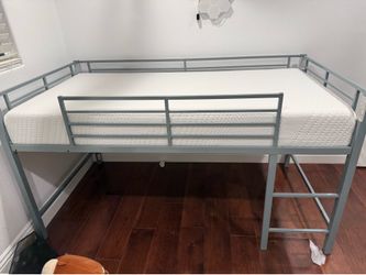 Twin loft bed with slide metal low bunk bed