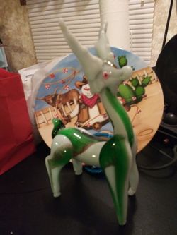 Vintage reindeer glass