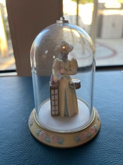 Avon Lady Figurine Under Glass Dome