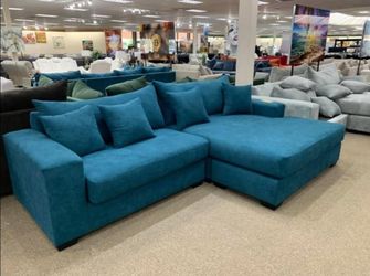 💙NEW Teal OVERSIZED SECTIONAL Chaise Living Room Sofa 💥$10 Down💥NO CREDIT NEEDED