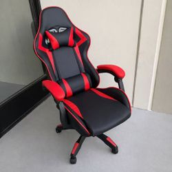 New In Box Black And Red Accent Gamer Gaming Game Office Computer Chair Racing Bucket Style Seat Reclinable