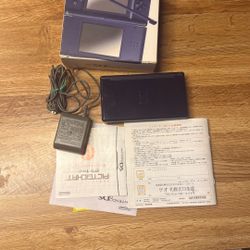 Nintendo DS Lite Console Enamel Navy With Box & Manual. Read First Description 