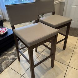 Nathan James Wood Upholstered Barstools