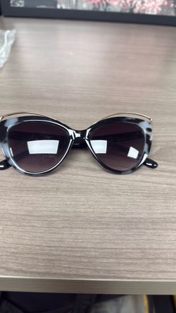 Cat Eye Sunglasses with Gold Trim