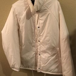 Mila & Tiff Women Ivory White Snap Down Basic Windbreaker Puffer Jacket Size XL