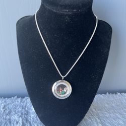 It’s Christmas Time Large Round Locket Necklace