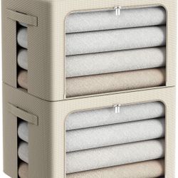 Large Storage Clothes Organizers - Closet, Under Bed Storage Closet Organizer, Container 2 Pk