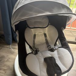 Baby Swing for Infants to Toddler Electric Newborn Swing with 5-Speed 5-Point Carabiner,with Bluetooth Music 10-Preset Melodies