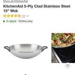 KitchenAid 5-Ply Clad Stainless Steel 15" Wok