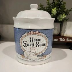 ✅️ White Canister• No Airtight Lid• Loose Lid• H9" x  W7"• Great Condition• $7firm