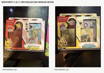 Pokemon 2023 World Championships 2 Sealed Deck Lot Shao and Tord