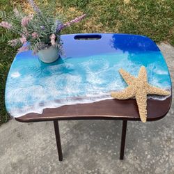Resin Pour Tv Tray Table 