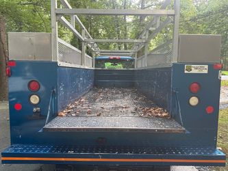 Blue Utility Truck Flatbed Body with Rack