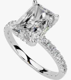 5 carat 14k white diamond radiant cut ring (won’t take anything but my selling price)