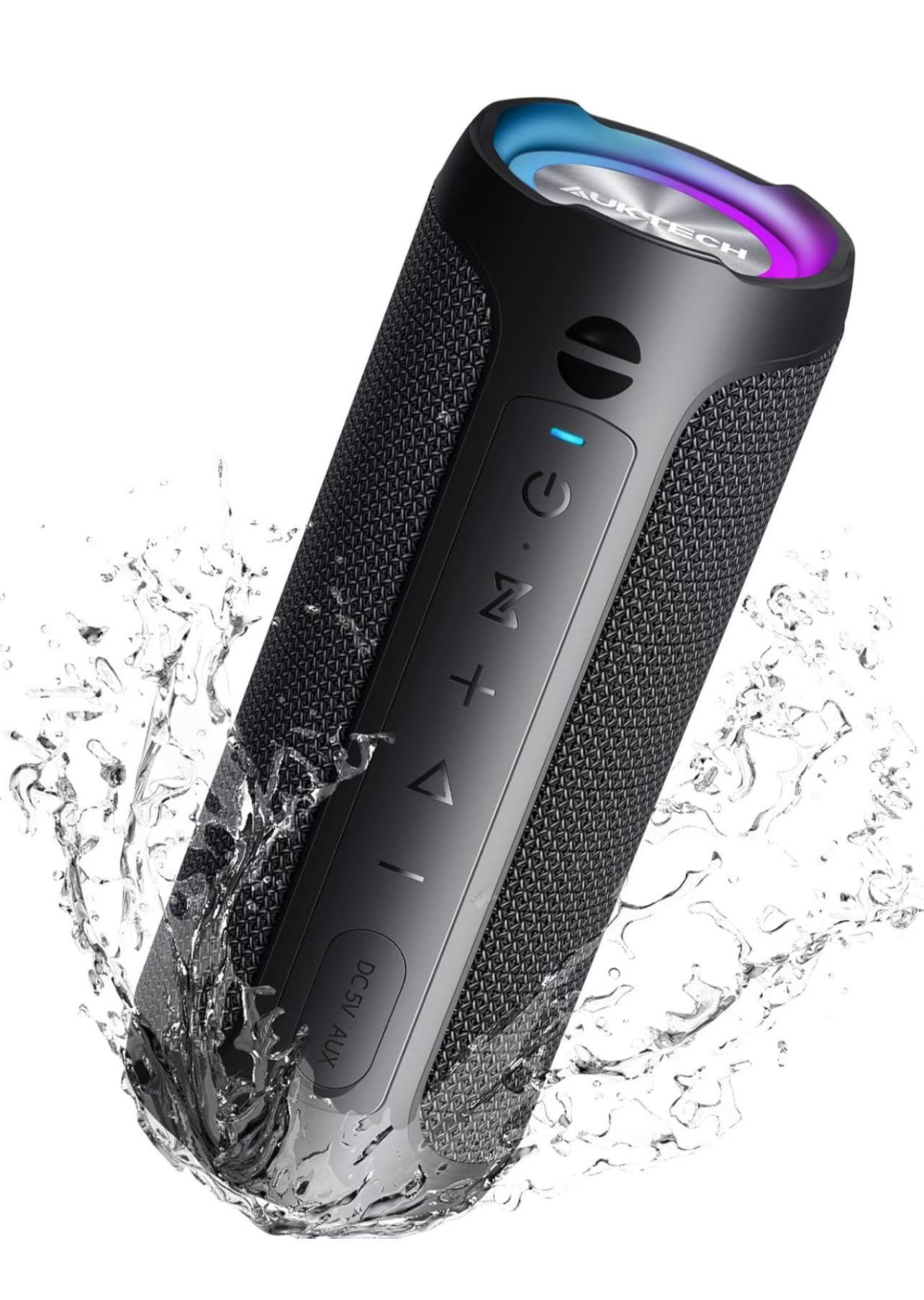 Portable Bluetooth Speaker x Stocking Stuffers: IPX7 Waterproof, Wireless, Big Sound, Deep Bass, Dual Pairing, 30H Playtime, White Elephant Gift for A