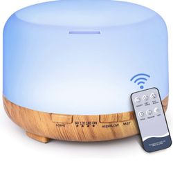 Essential Oil Diffuser 500ml Humidifier, Diffusers for Home, Aromatherapy With Led Night Light Remote Control