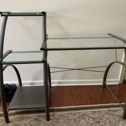 Glass Desk with Three Extra Shelves