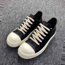 Rick Owens Leather Low Sneakers 43