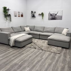 Gray Sectional Modular Cloud Couch - Free Delivery 