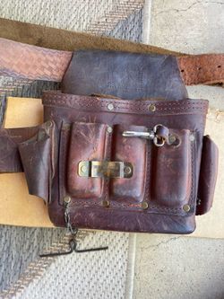 Vtg leather tool belt
