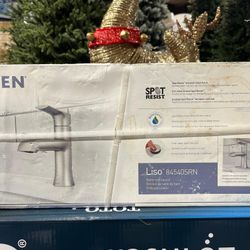 MOEN Liso Single-Handle Bathroom Faucet in Spot Resist Stainless