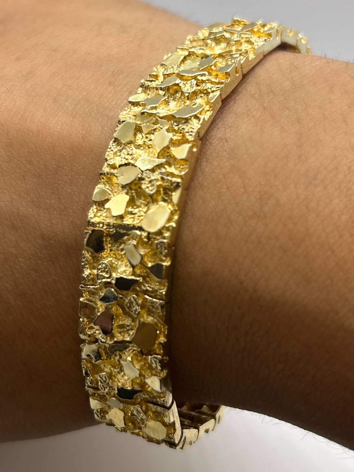 14k Gold Nugget Bracelet