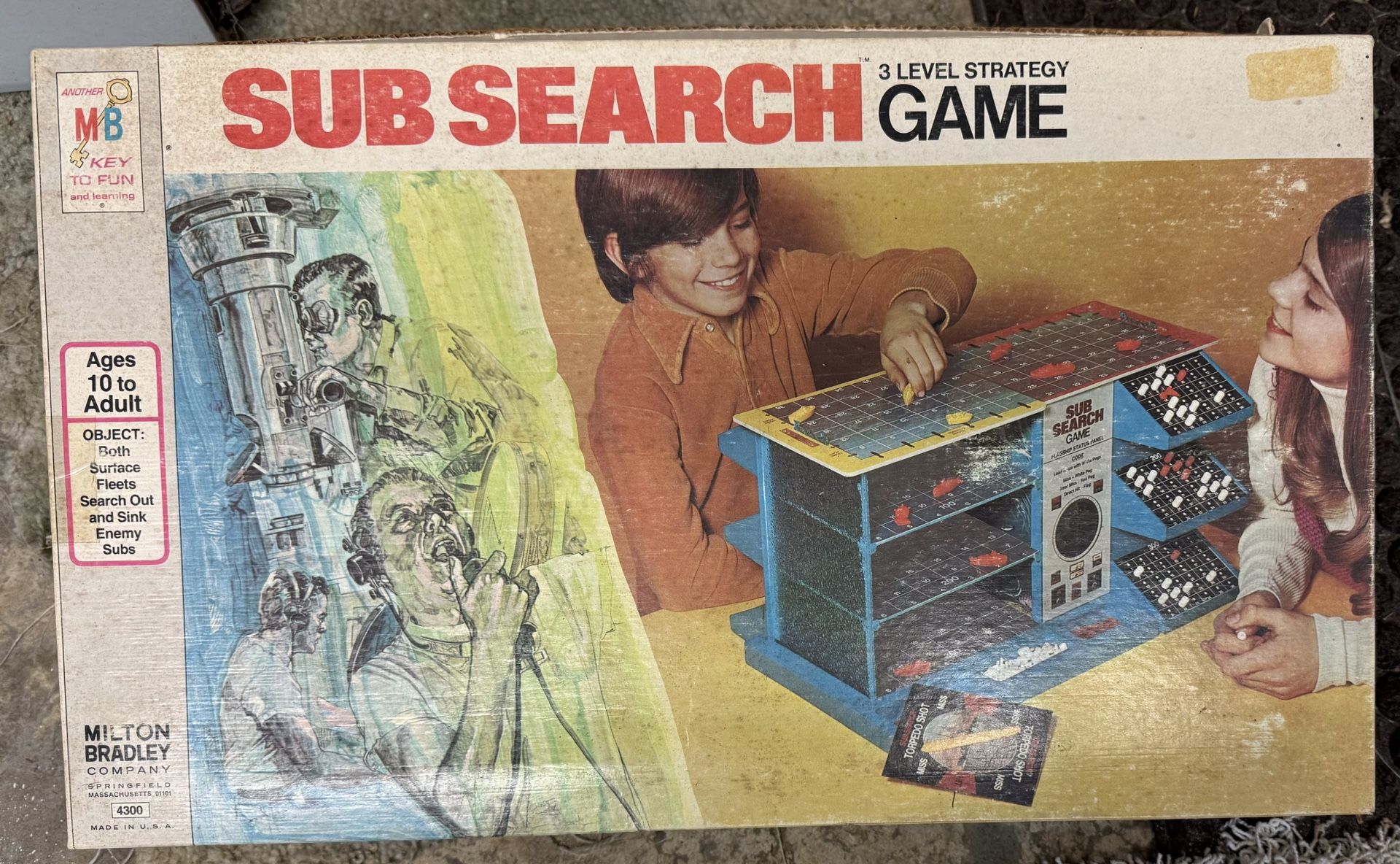 Vintage 1970’s Sub Search Strategy Game Milton Bradley (3-D “Battleship”)