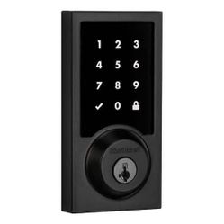  Kwikset SmartCode 915 Touchscreen Contemporary Matte Black Single Cylinder Keypad Electronic Deadbolt Featuring SmartKey