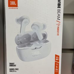 JBL Vibe Beam White Earbuds