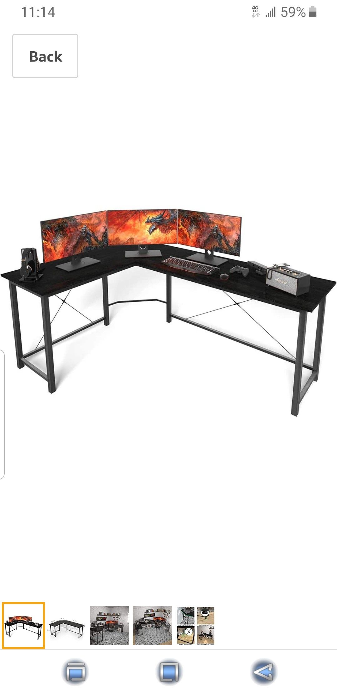 L Shaped Desk Black. Still in Box.