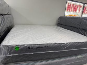 KING SIZE TUFT & NEEDLE HYBRID MATTRESS & BOX SPRINGS BED SET