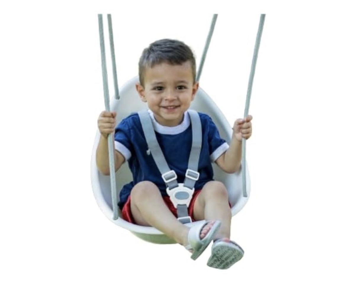 Swurfer Coconut Toddler Swing – Comfy Baby Swing Outdoor (includes separately sold safety straps with carabiner)