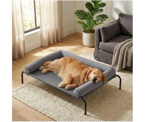 RRPETHOME Large Elevated Cooling Dog Bed 43 x 31 x 8 Inch, Raised Dog Cot Bed...