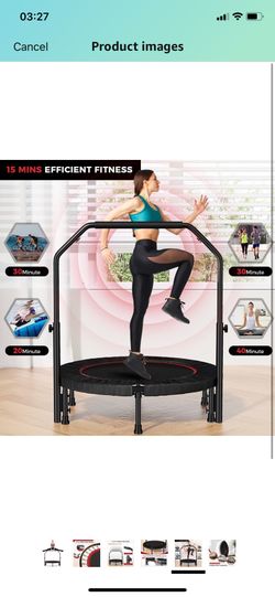Rebounder Trampoline for Adult,460 LBS Mini Trampoline for Adults with Bar,Exercise Trampoline Indoor/Outdoor Use,40 inch Fitness Rebounder ( please f