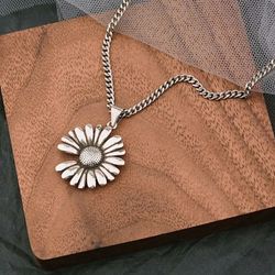 925 Sterling Silver Floral Flower Pendant Necklace Gift