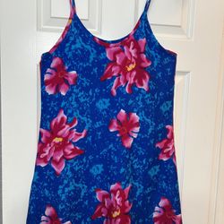 Hot Pink & Royal Blue Floral Hawaiian Sundress