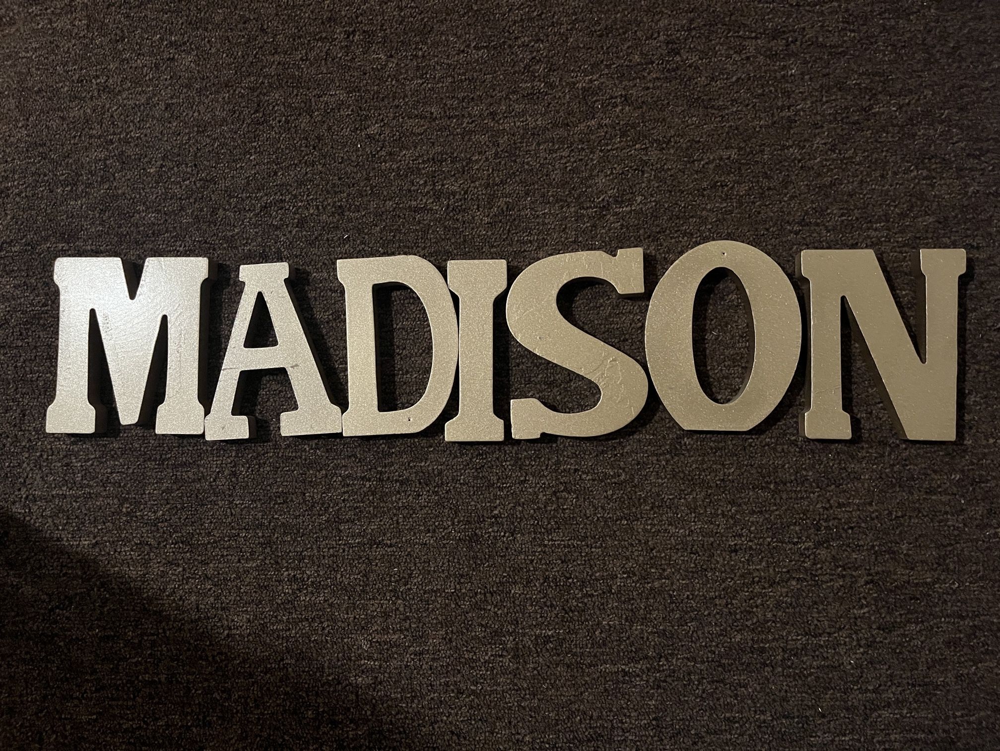 Gold Decorative Letters “MADISON”