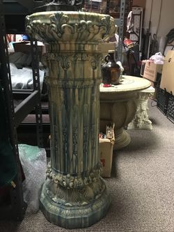 Vintage Ornate Ceramic Pedestal Column