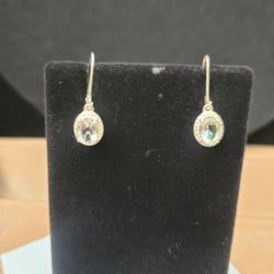Genuine Green Amethyst Drop Earrings 