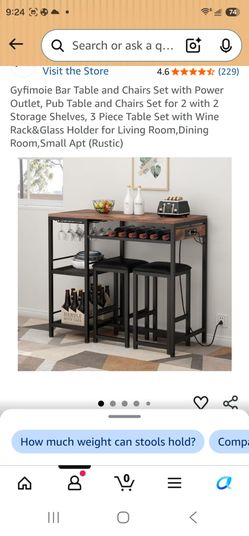 Gyfimoie Bar Table and Chairs Set