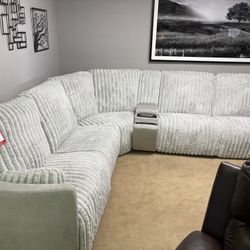 Arcadia Fog 6-Piece Power Reclining Sectional w/ Console